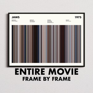 Jaws Movie Barcode Print, Jaws Print, Jaws Poster, Jaws Wall Art, Jaws Frames Print