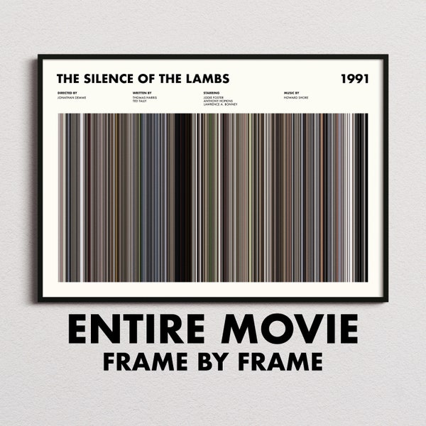 The Silence Of The Lambs Movie Barcode Print, Silence Of The Lambs Poster, Silence Of The Lambs Gifts, Silence Of The Lambs Print