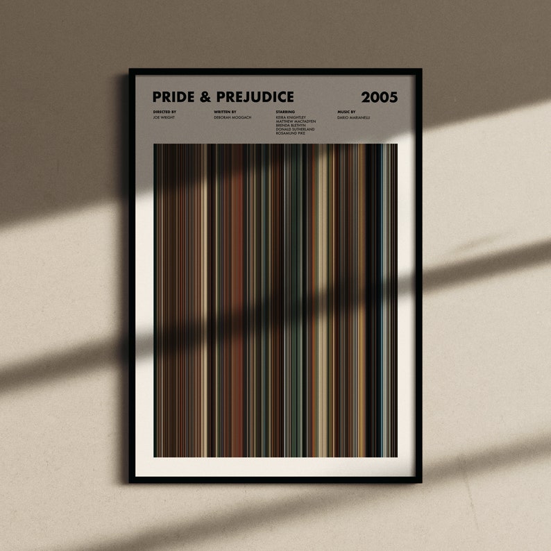 Pride and Prejudice 2005 Movie Barcode Print, Pride and Prejudice Print, Pride and Prejudice Poster, Pride and Prejudice Wall Art image 9