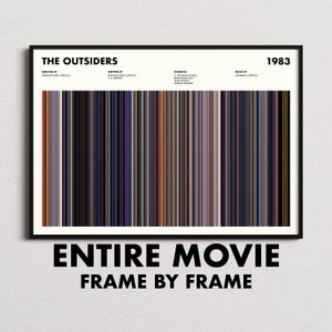 The Outsiders Movie Barcode Print, The Outsiders Print, The Outsiders Poster, The Outsiders Wall Art, The Outsiders Art Print, Movie Buffs