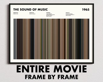 The Sound Of Music Movie Barcode Print, The Sound Of Music Print, The Sound Of Music Poster, The Sound Of Music Wall Art