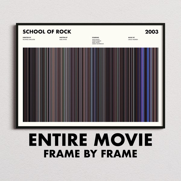 School of Rock Movie Barcode Print, School of Rock Print, School of Rock Poster, School of Rock Wall Art, School of Rock Art, Movie Buffs