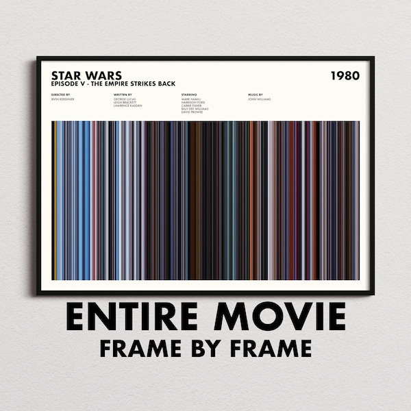 Star Wars V: The Empire Strikes Back Movie Barcode Print, Star Wars Print, The Empire Strikes Back Poster, The Empire Strikes Back Wall Art