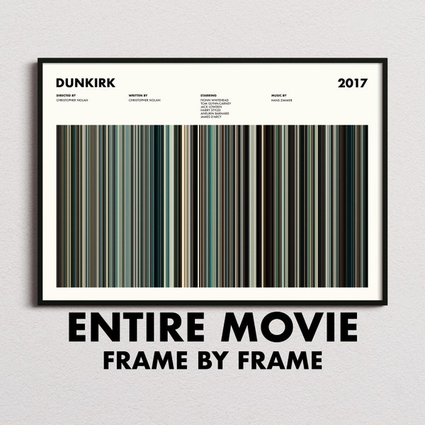 Dunkirk Movie Barcode Print, Dunkirk Print, Dunkirk Poster, Dunkirk Wall Art, Dunkirk Art Print, Dunkirk Frames Print