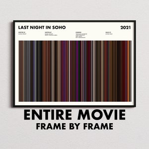 Last Night In Soho Movie Barcode Print, Last Night In Soho Print, Last Night In Soho Poster, Last Night In Soho Wall Art