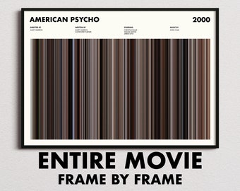 American Psycho Movie Barcode Print, American Psycho Print, American Psycho Poster, American Psycho Wall Art, American Psycho Art Print