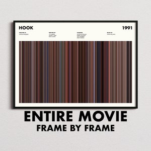 Hook Movie Barcode Print, Hook Print, Hook Poster, Hook Wall Art, Hook Art Print, Hook Frames Print, Movie Buff Gift