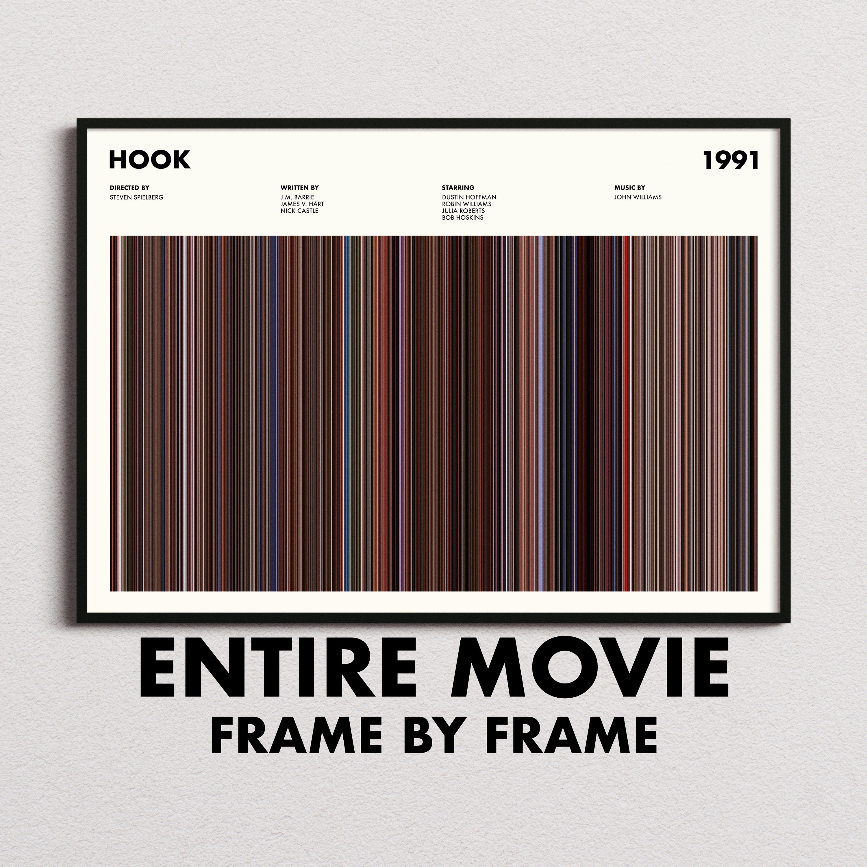 Hook Movie Barcode Print, Hook Print, Hook Poster, Hook Wall Art, Hook Art  Print, Hook Frames Print, Movie Buff Gift 