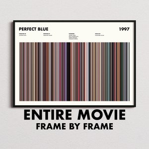 Perfect Blue Movie Barcode Print, Perfect Blue Print, Perfect Blue Poster, Perfect Blue Wall Art, Perfect Blue Art Print