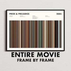 Pride and Prejudice 2005 Movie Barcode Print, Pride and Prejudice Print, Pride and Prejudice Poster, Pride and Prejudice Wall Art image 1