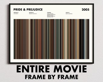 Pride and Prejudice 2005 Movie Barcode Print, Pride and Prejudice Print, Pride and Prejudice Poster, Pride and Prejudice Wall Art