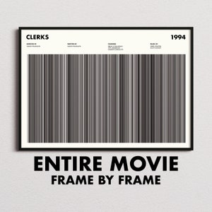 Clerks Movie Barcode Print, Clerks Print, Clerks Poster, Clerks Wall Art, Clerks Art Print, Clerks Frames Print, Movie Buff Gifts