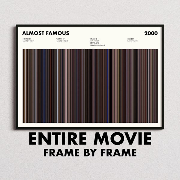 Almost Famous Movie Barcode Print, Almost Famous Print, Almost Famous Poster, Almost Famous Wall Art, Almost Famous Art Print