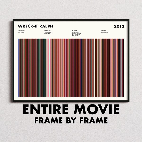 Wreck It Ralph Movie Barcode Print, Wreck It Ralph Print, Wreck It Ralph Poster, Wreck It Ralph Wall Art, Wreck It Ralph Art, Movie Buffs