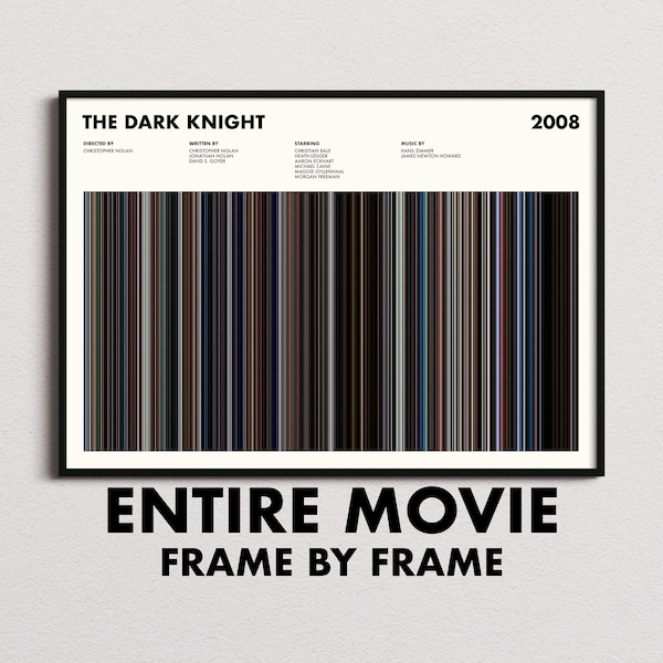 The Dark Knight Movie Barcode Print, The Dark Knight Print, The Dark Knight Poster, The Dark Knight Wall Art, The Dark Knight Art Print