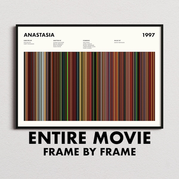 Anastasia Movie Barcode Print, Anastasia Print, Anastasia Poster, Anastasia Wall Art, Anastasia Art Print, Anastasia Frames Print