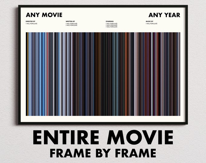 Custom Movie Barcode Print, Choose ANY Movie