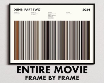 Impresión de código de barras de la película Dune Part 2, impresión de Dune Part 2, póster de Dune Part 2, arte de pared de Dune Part 2, impresión de arte de Dune Part 2, póster de Dune Part Two