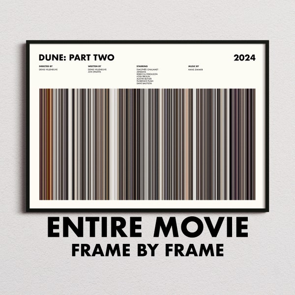 Dune Part 2 Movie Barcode Print, Dune Part 2 Print, Dune Part 2 Poster, Dune Part 2 Wall Art, Dune Part 2 Art Print, Dune Part Two Poster