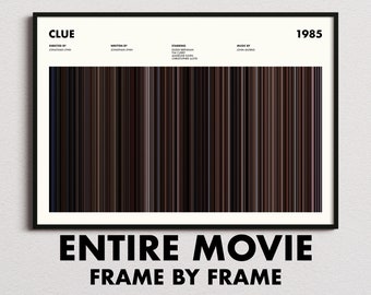 Clue Movie Strichcode Druck, Clue Print, Clue Poster, Clue Wandkunst, Clue Kunstdruck, Movie Buff Geschenk