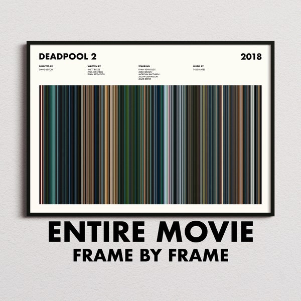 Deadpool 2 Movie Barcode Print, Deadpool 2 Print, Deadpool 2 Poster, Deadpool 2 Wall Art, Deadpool 2 Art Print, Deadpool 2 Frames Print