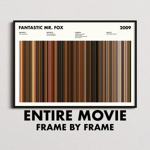 Fantastic Mr Fox Movie Barcode Print, Fantastic Mr Fox Print, Fantastic Mr Fox Poster, Fantastic Mr Fox Wall Art, Movie Buff Gift