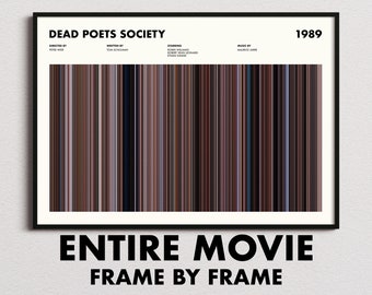 Dead Poets Society Movie Barcode Print, Dead Poets Society Print, Dead Poets Society Poster, Dead Poets Society Wall Art