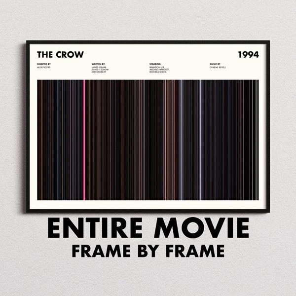 The Crow Movie Barcode Print, The Crow Print, The Crow Poster, The Crow Wall Art, The Crow Gifts