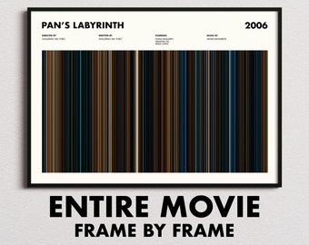 Pan's Labyrinth Movie Barcode Print, Pan's Labyrinth Poster, Pan's Labyrinth Wall Art, Pan's Labyrinth Print, Pan's Labyrinth Gifts