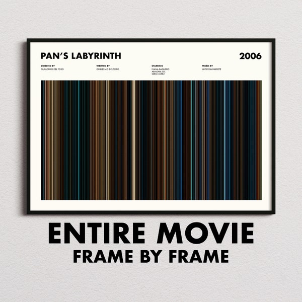Pan's Labyrinth Movie Barcode Print, Pan's Labyrinth Poster, Pan's Labyrinth Wall Art, Pan's Labyrinth Print, Pan's Labyrinth Gifts