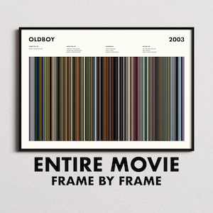 Oldboy 2003 Movie Barcode Print, Oldboy Poster, Oldboy Wall Art, Oldboy Gifts