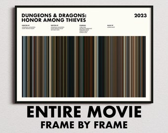 Dungeons and Dragons Honor Among Thieves Movie Barcode Print, Dungeons and Dragons Honor Among Thieves Print, Dungeons and Dragons Poster