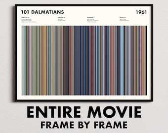 101 Dalmatians Movie Barcode Print, 101 Dalmatians Print, 101 Dalmatians Poster, 101 Dalmatians Wall Art, 101 Dalmatians Art Print