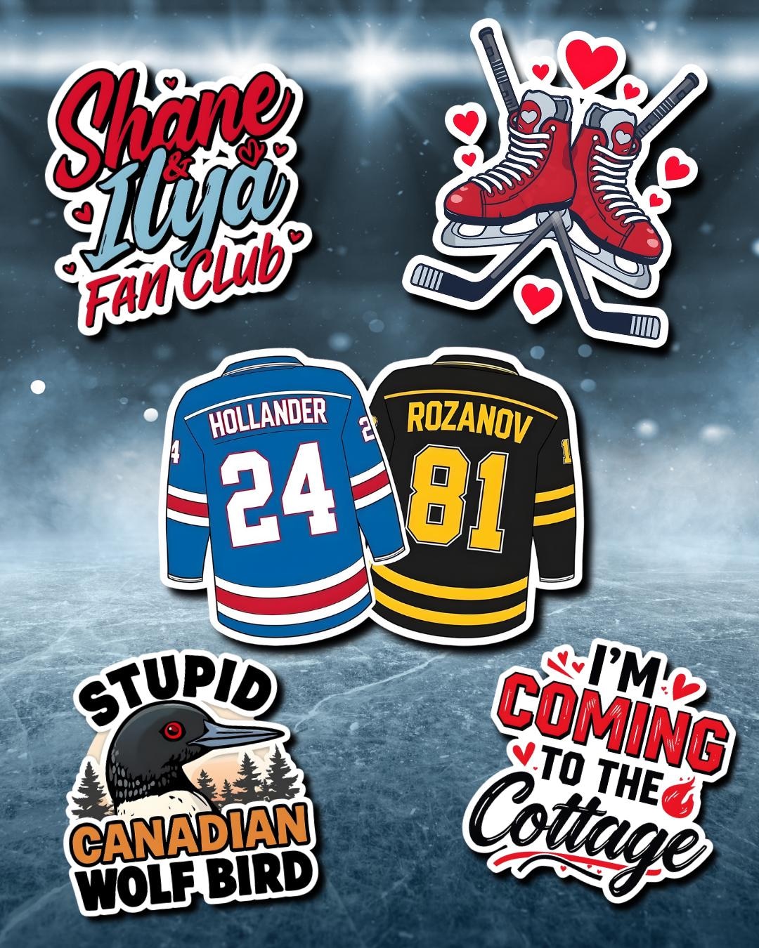 Heated Rivalry Sticker Bundle | Digital Download PNG Set | Ilya Rozanov ...