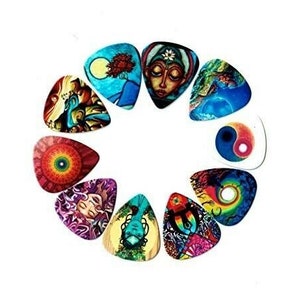 Premium Guitar Picks Meditation Package 10 medium picks in a packet image 2