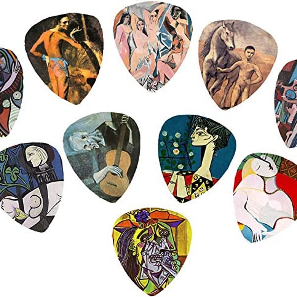 Picasso Art Guitar Picks (10 beaux pics dans un paquet)