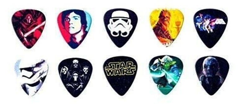 Star Wars Guitar Picks 10 Perfectly Printed MEDIUM In A Packet REGULAR image 1