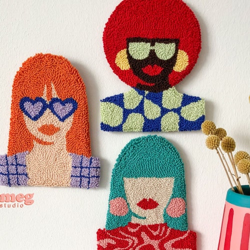 Punch Needle Wall Hanging Punch Needle Wall Decor Tufted Etsy