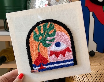 Tapiz de pared hecho a mano con aguja perforadora: decoración abstracta