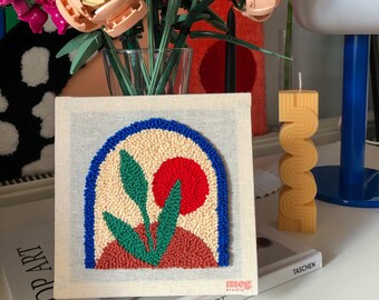 Tapiz de pared hecho a mano con aguja perforadora: decoración abstracta moderna