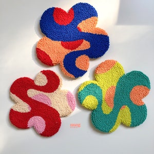 Punch Needle Coasters, Drink Coasters, Punch Needle Wall Hanging