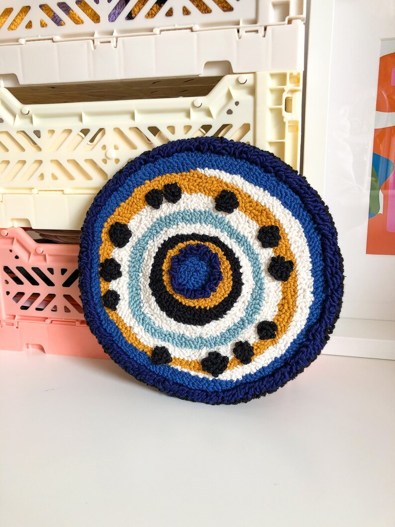 Punch Needle Wall Decor Punch Needle Wall Hanging Evil Eye Etsy