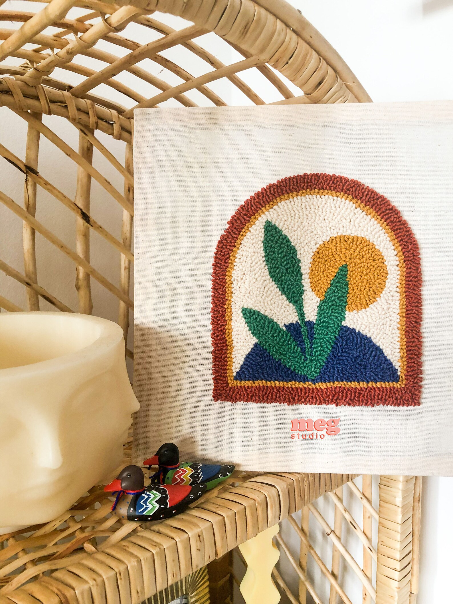 Punch Needle Wall Decor Punch Needle Wall Hanging Tufted Etsy