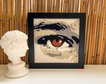 Adorno de pared hecho a mano con aguja de punzón: decoración de ojo bordado