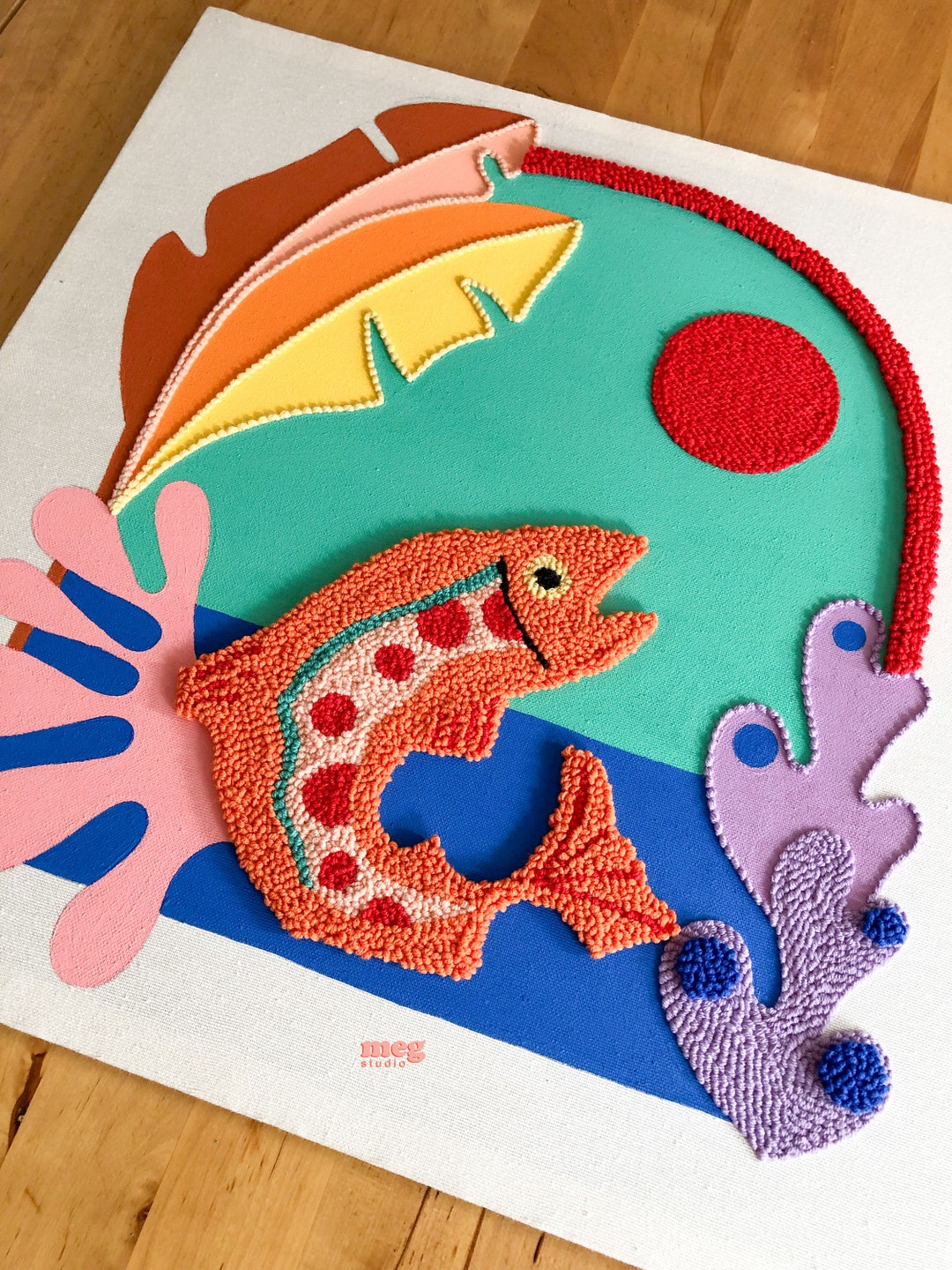 Punch Needle Wall Decor Punch Needle Wall Hanging Tufted Etsy