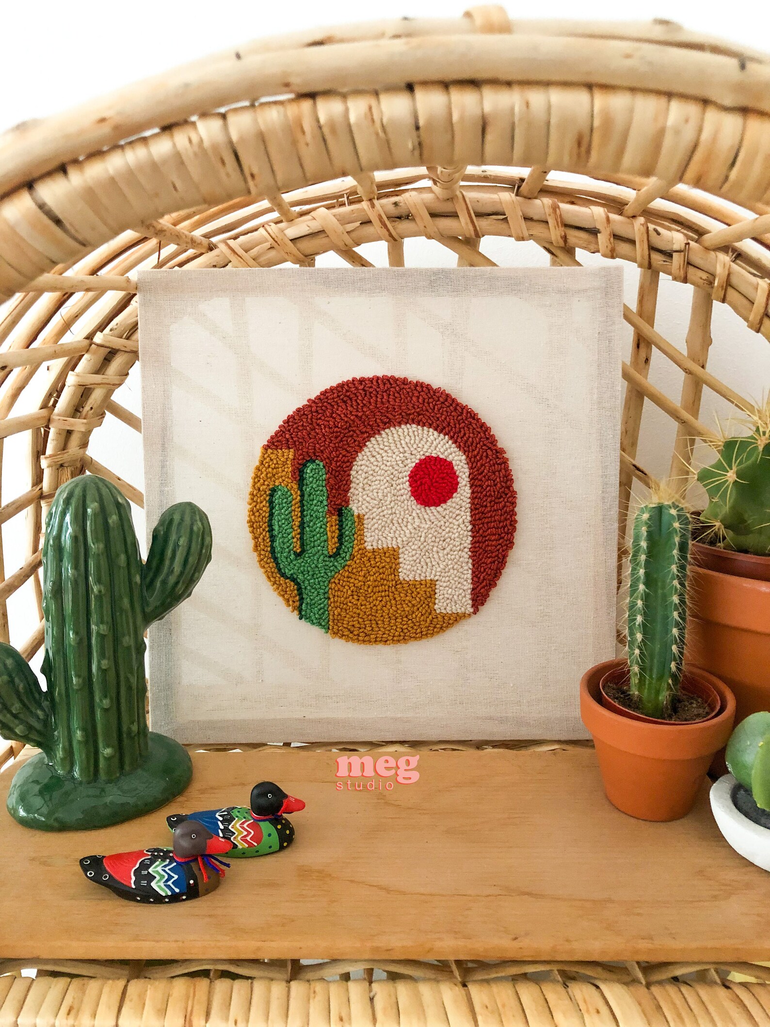 Punch Needle Wall Decor Punch Needle Wall Hanging Tufted Etsy