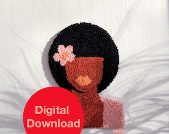 Patrón de aguja perforadora para niña de cabello negro: Principiante-Intermedio (Descarga digital)