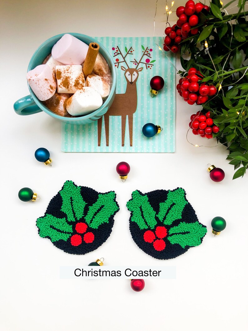 Punch Needle Christmas Ornaments Christmas Tree Decorations Etsy