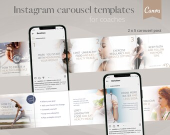 Instagram Carousel Template, Instagram for Business, Carousel Templates, Social media for Coaches, Small Business Carousel Posts