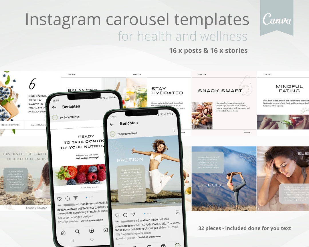 Instagram Carousel Template, Holitic Templates, Canva Template for ...